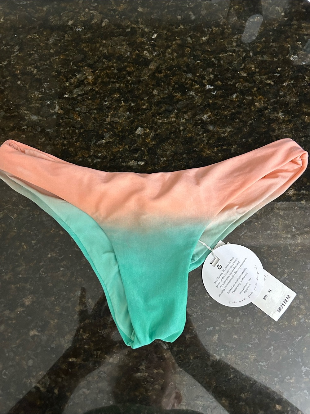 Women’s PQ swim bottoms only  in sunset SIZE small cheeky